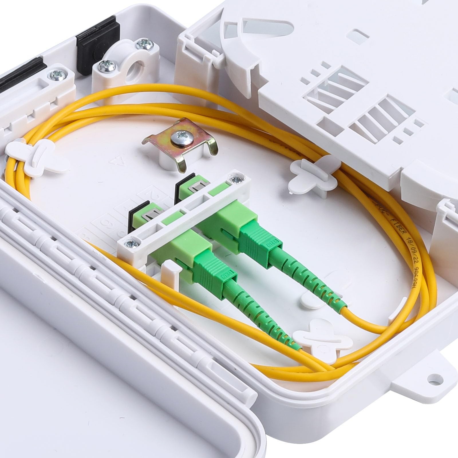 White 4Port Fiber Optic Distribution Box Waterproof ABS Plastic SC/APC