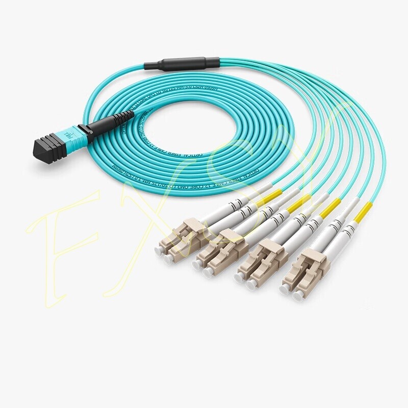 1-20M MPO/UPC Male to 4*LC Duplex 8 Fibers OM3 Branch Optical Fiber Jumper Cable