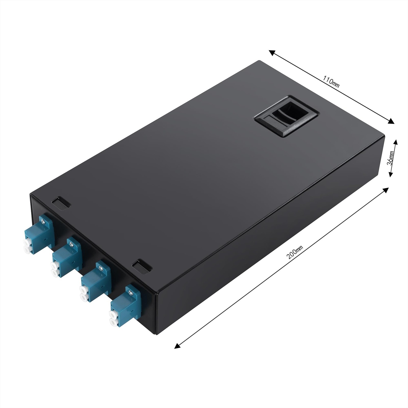 4 Port Wallmount Box Fiber Optic Terminal Enclosure 8 Strand LC UPC OS1