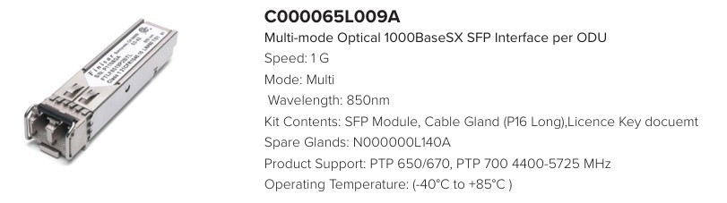 Cambium New C000065L009A Multimode Optical SFP Module w/License Key for PTP670