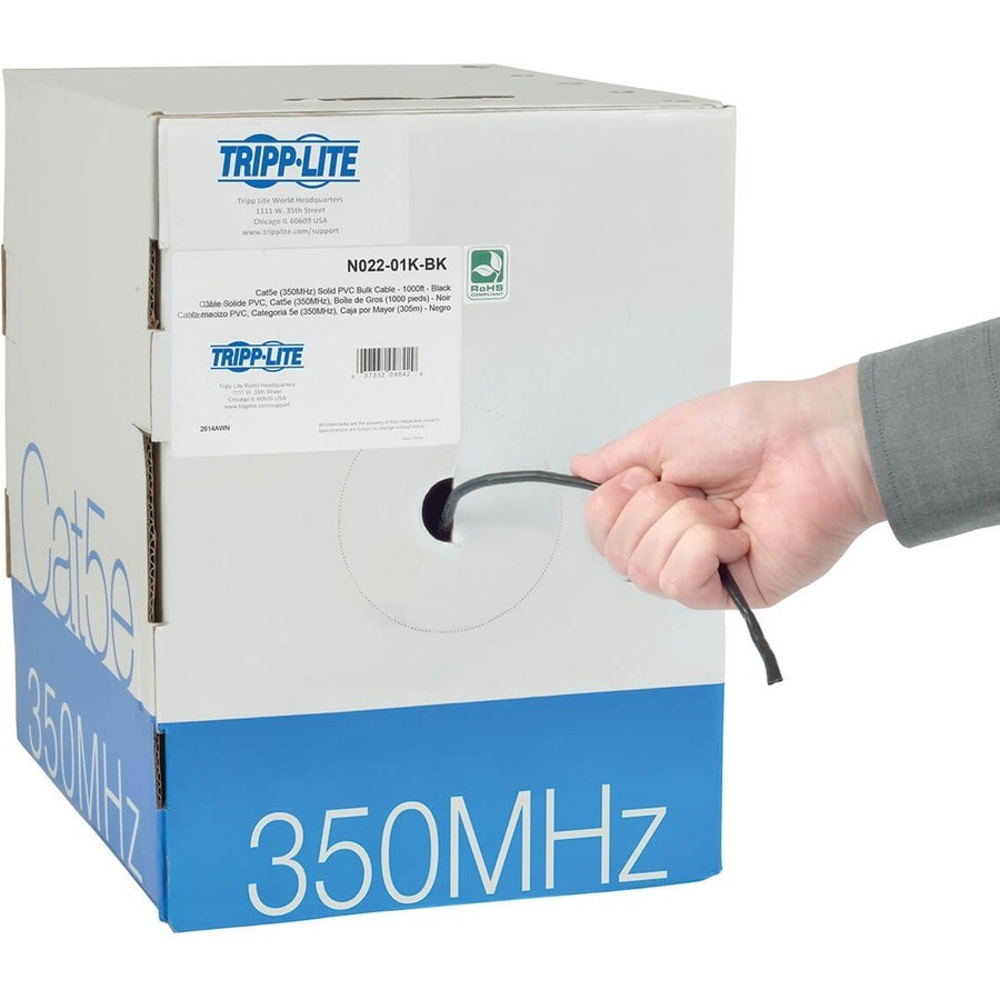 Tripp Lite N02201KBK 1000ft Cat5e Bulk Cable 350MHz Black