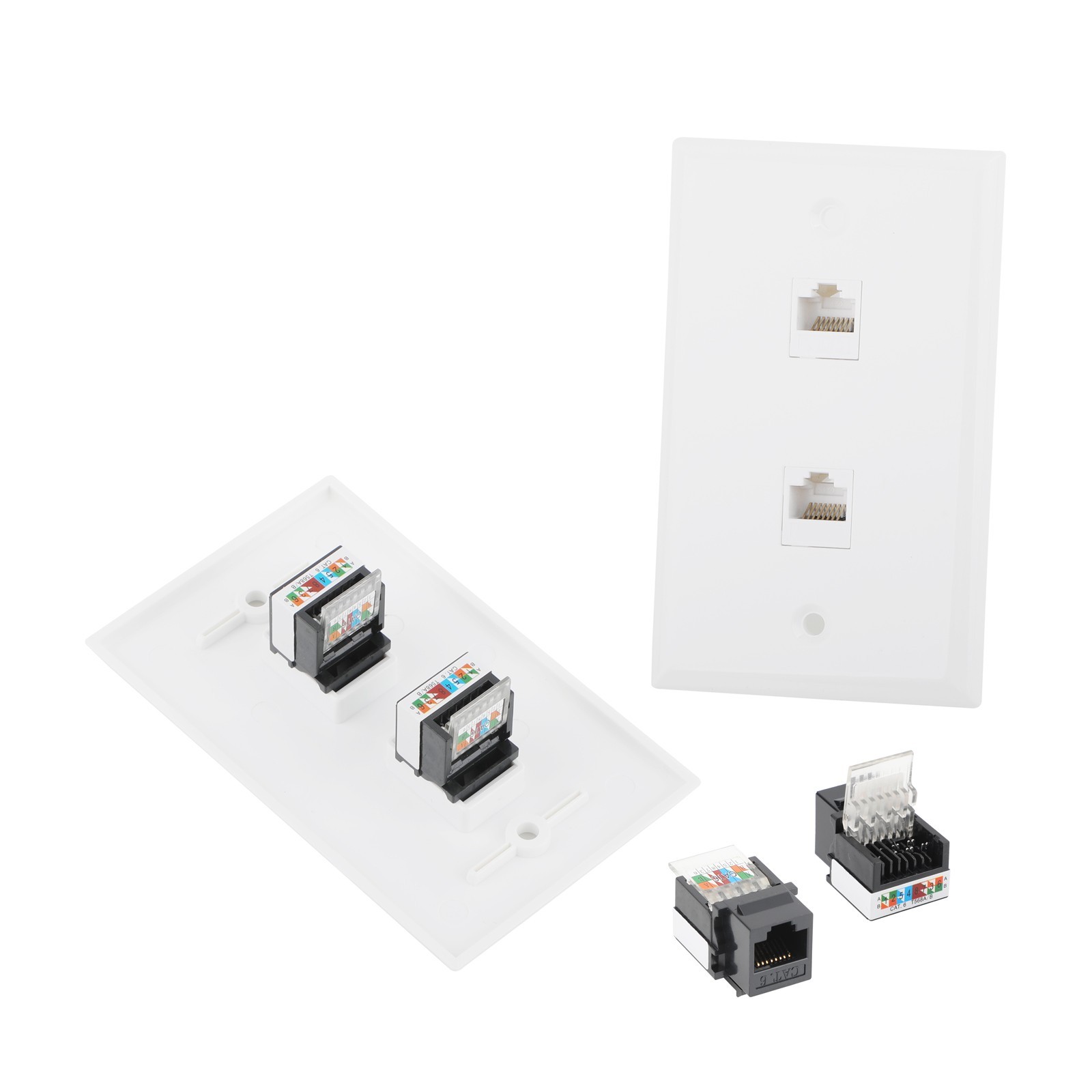 10/20PCS RJ45 Cat6 Keystone Jack Coupler Adapter Network Connectors White/Black