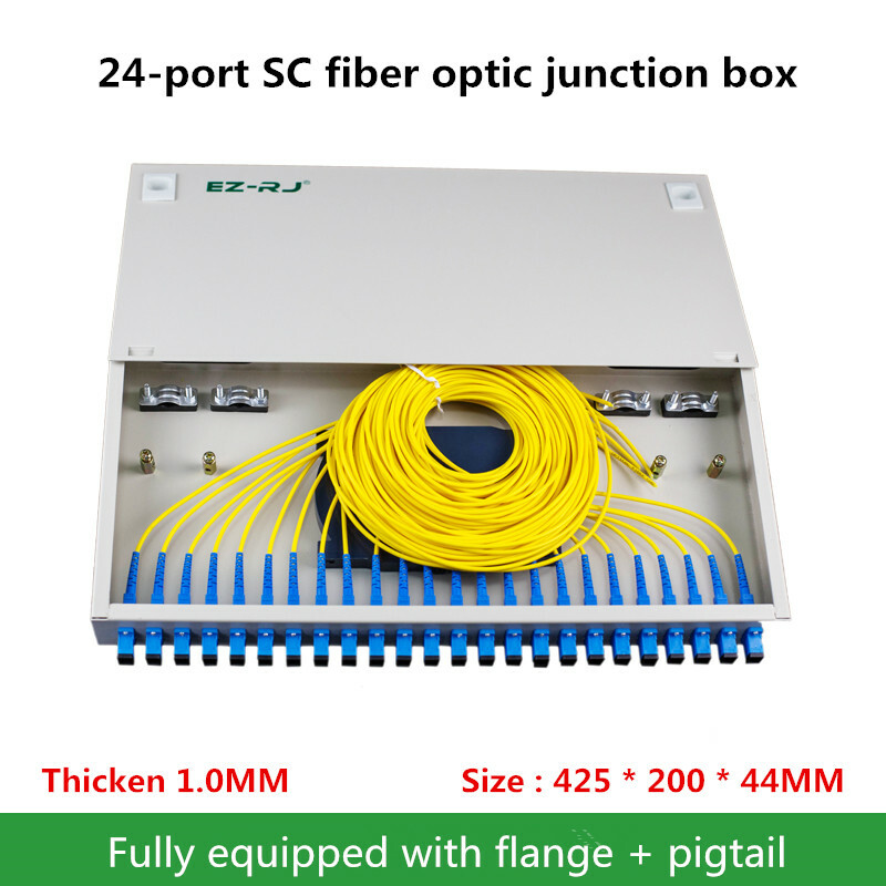24-port SC rack-mounted fiber optic terminal box flange+pigtail Thicken 1.0MM