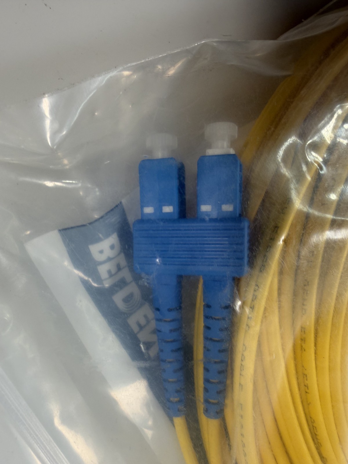(QTY 8) Belden FPSLDSD020MP3XY Fiber Patch Cord OS2 LC-SC Duplex 20m 66ft Plenum