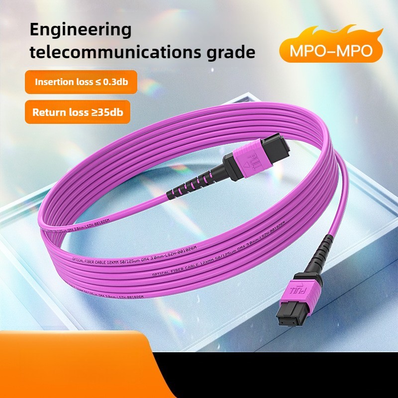 TypeB 1-30M MPO Male to MPO Female OM4 Fiber Opticial Patch Cord MTP 8|12F Type