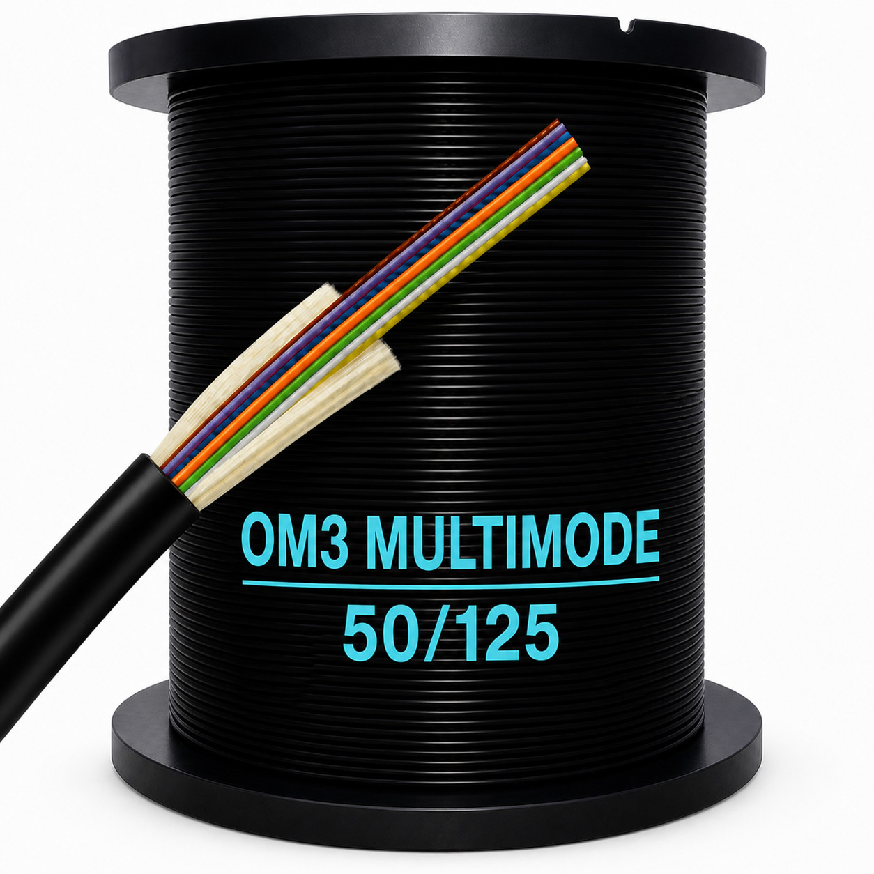 12 Fiber Indoor/Outdoor Multimode OM3 Corning Glass Fiber Optic Cable Plenum Lot