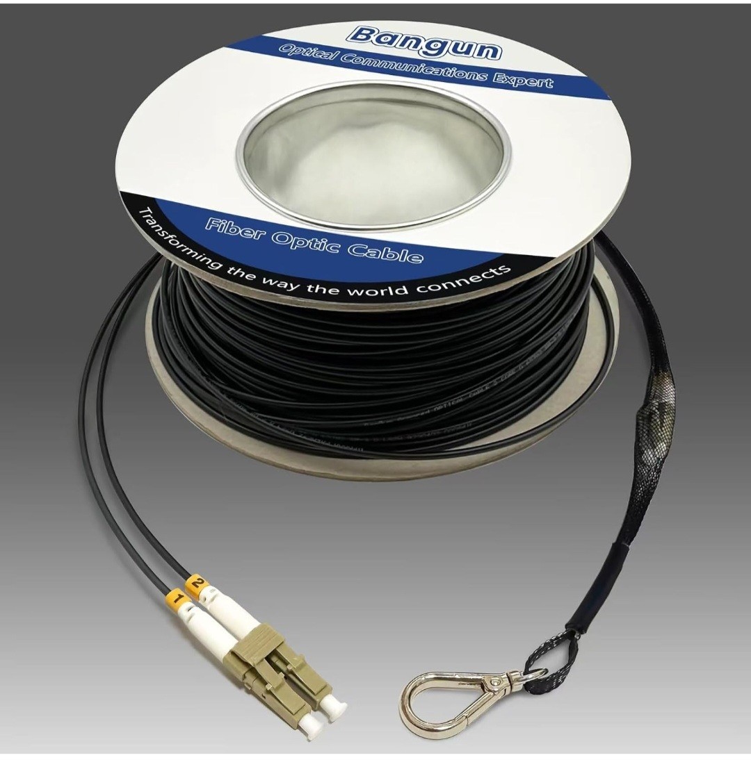 500ft (150 Meters) OM3 Fiber LC to LC Outdoor Armored Fiber Optic Cable, 10GB…