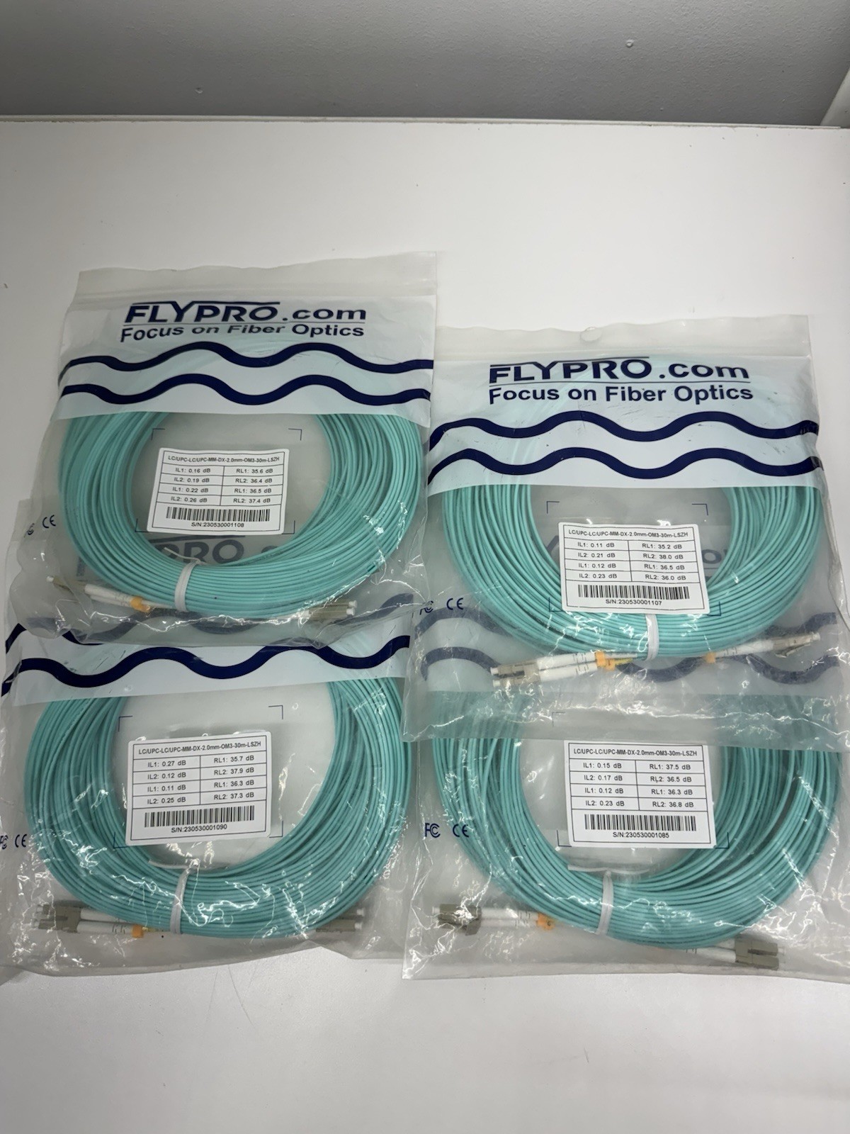 Fiber Optics Flypro.com 2.0MM-0M4-10M (set of 4)