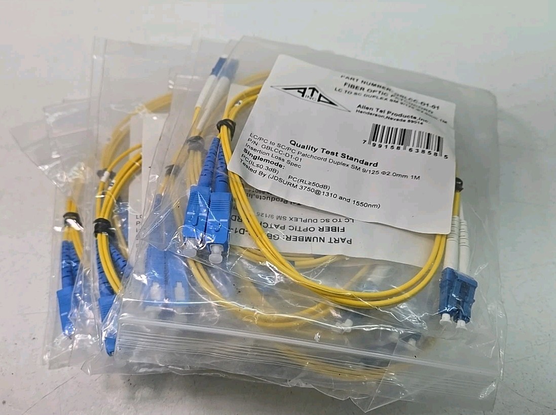Lot of 15 – Allen Tel ATP GBLCC-D1-01 Fiber Optic Patchcord