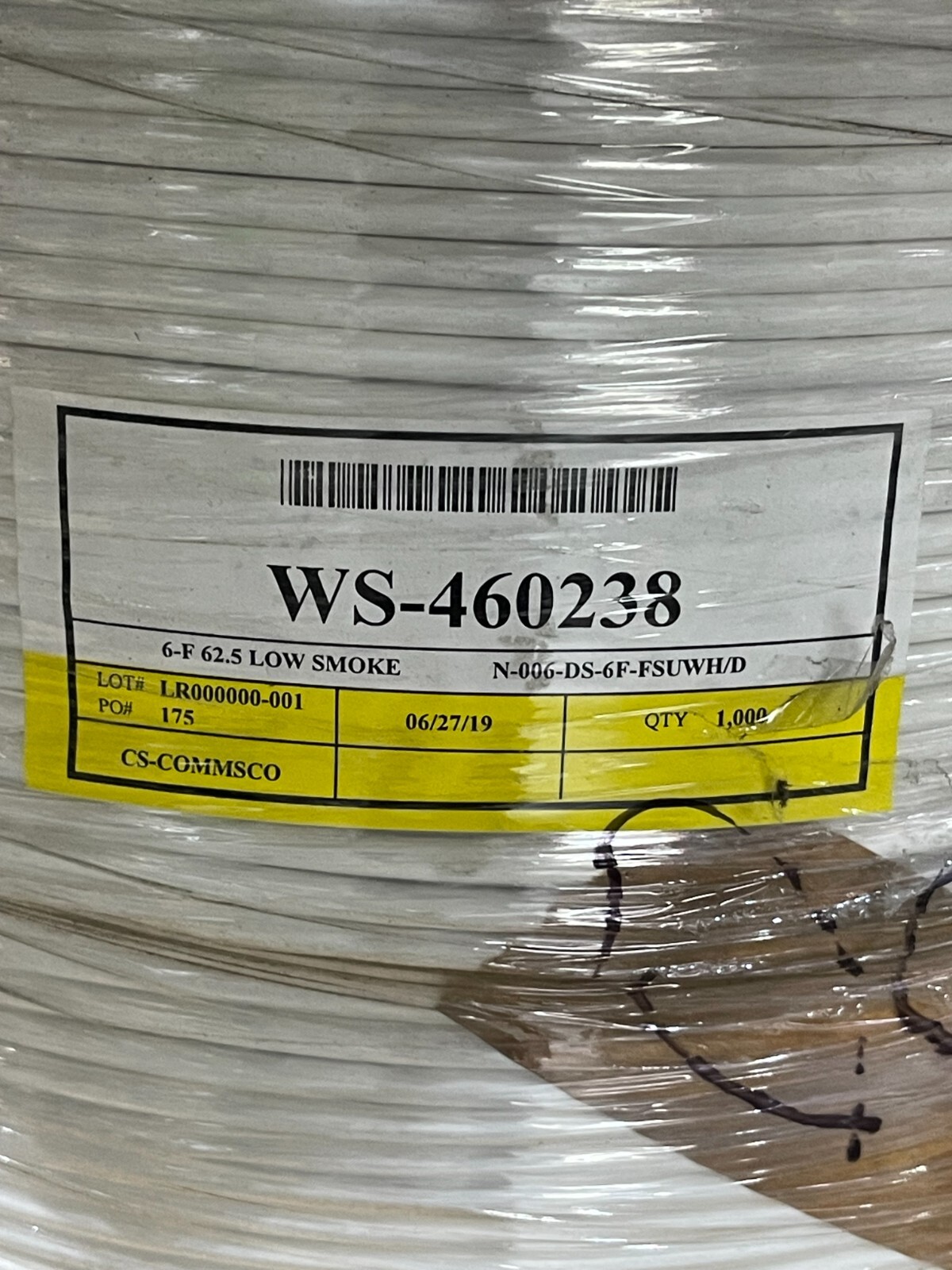 COMMSCOPE 6 STRAND FIBER N-006-DS-6F-FSU Optispeed OM1 MULTIMODE 1000ft WHITE
