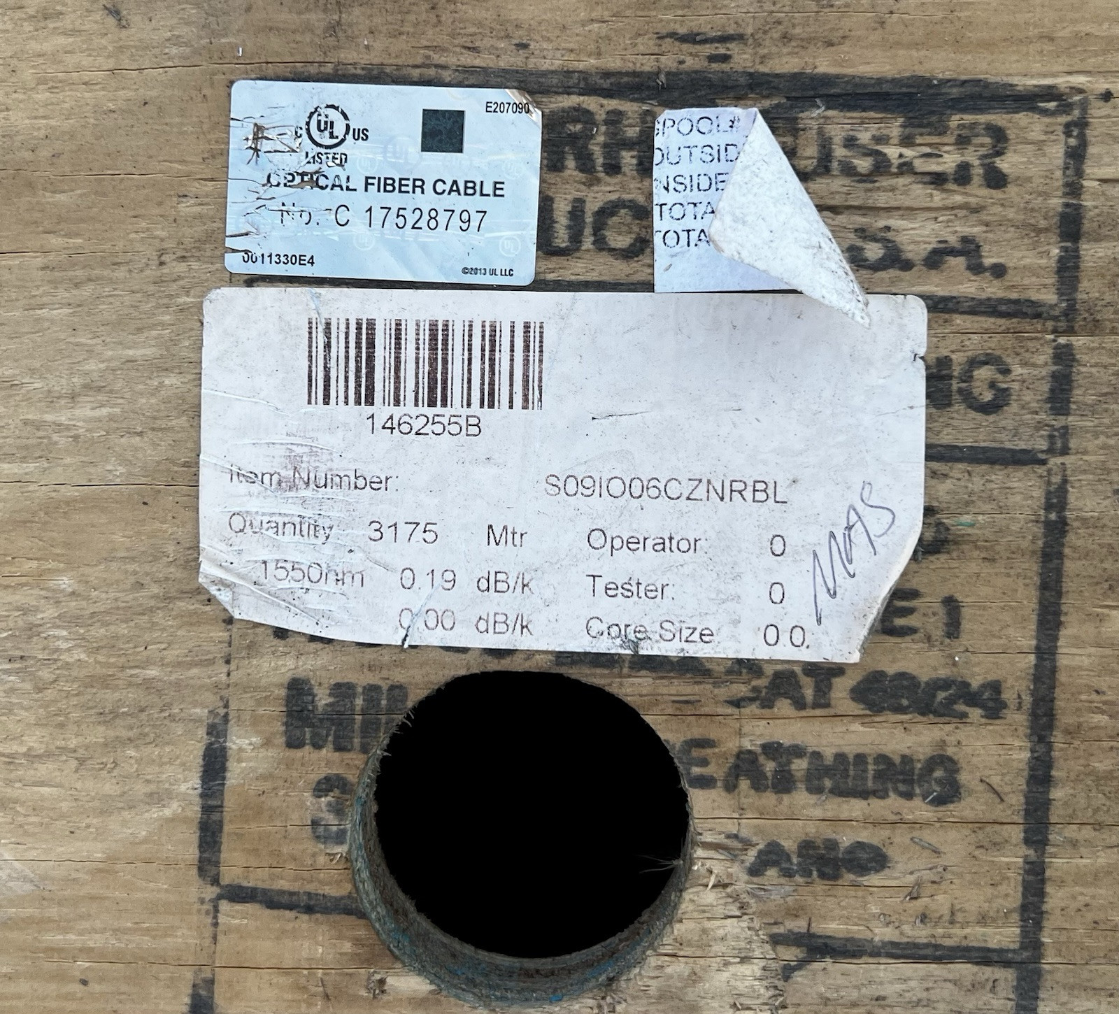 Corning 6 Strand Indoor Outdoor Fiber Optic Cable Riser Rtd OS2 9/125 500 feet