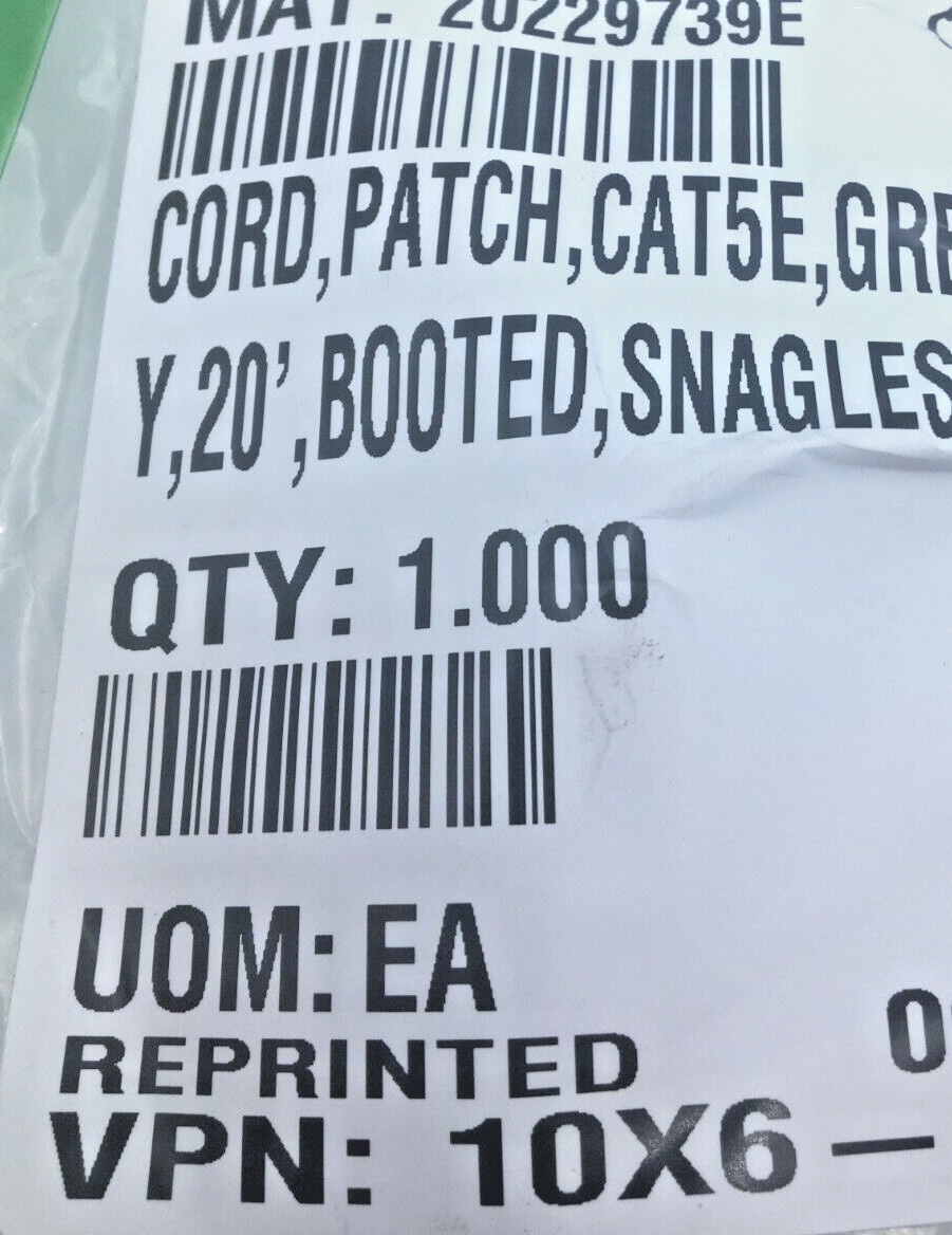 Patch Cord Lot of 9, CAT 5E Grey, 20′ Booted Snagless UL624M820GY-3F New