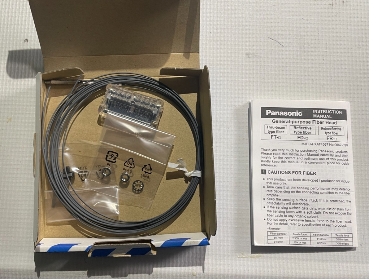 Panasonic P4777-A Duplex Fiber Optic Cable 2m Blue Raw Fiber Ends