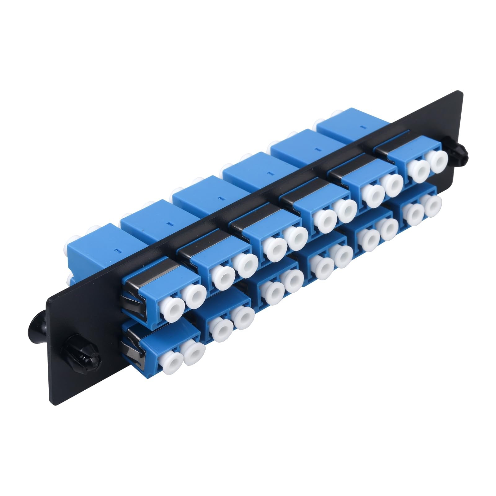 2 PCS LGX Fiber Patch Panel 12 Singlemode Blue Duplex LC Adapters 24 Ports