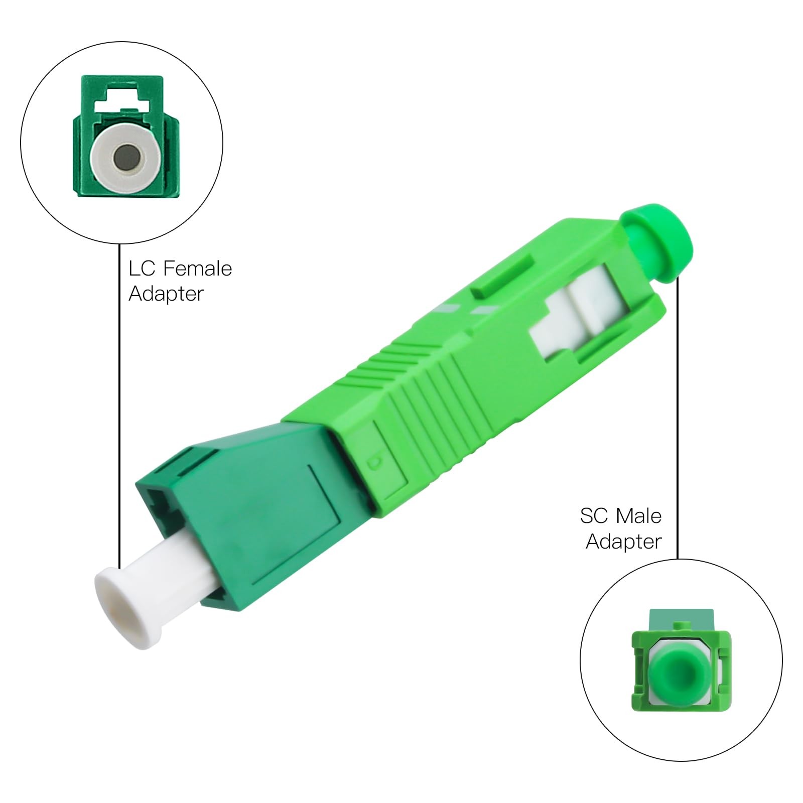 3 PCS Single Mode 9/125um SC/APC Male To LC/APC Female Hybrid Fiber Adapter