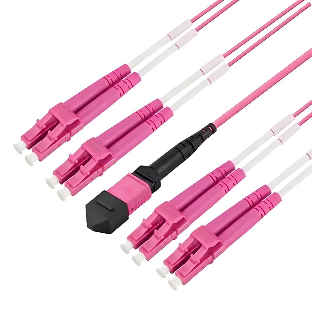 MPO Female to LC Fiber Optic Patch Cord OM4 Type B 8/12 Cores Breakout Fanout