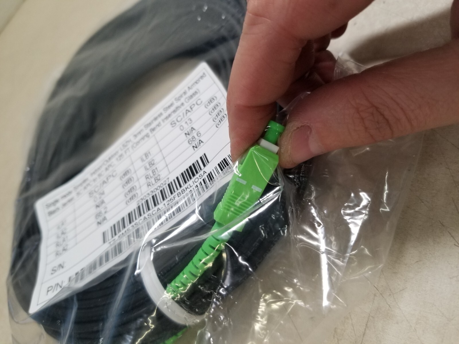 Simplex Indoor/Outdoor SC/APC to SC/APC Micron Fiber Cable – 100 Feet