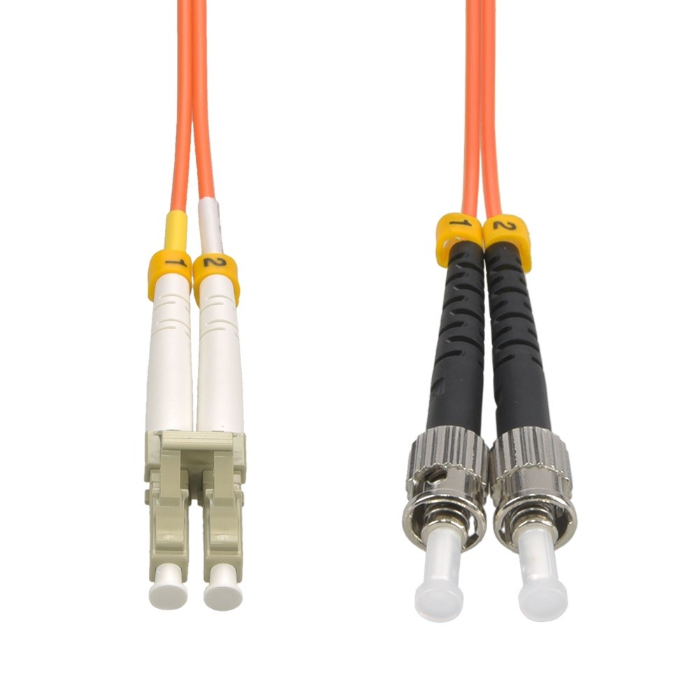 20 Pack of 7m LC/UPC-ST/UPC OM1 Multimode Duplex OFNR 2.0mm Fiber Optic Patch Ca
