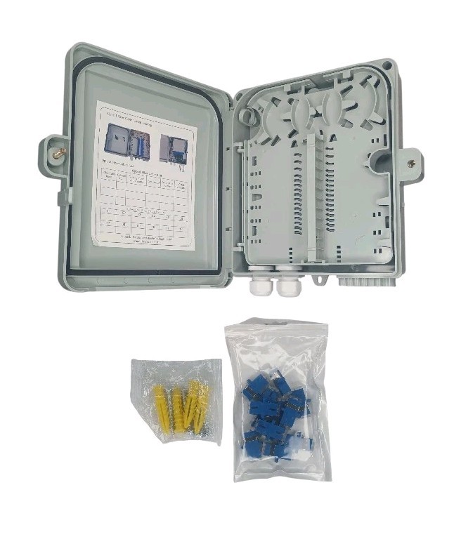 12-Core FTTH Fiber Distribution Box, IP65, 12-Port, Indoor/Outdoor Optical Fi…