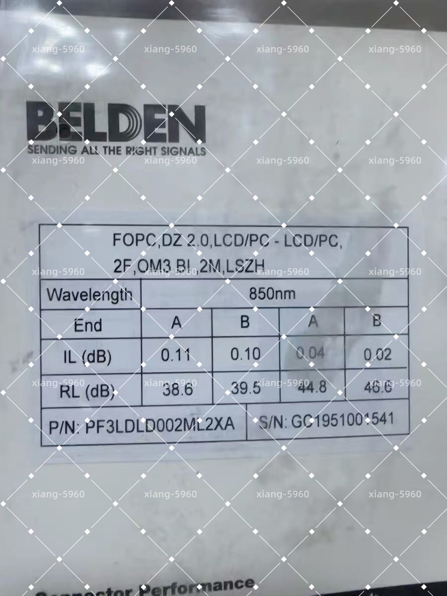 Belden PF3LDLD002ML2XA – FX Patch Cord, OM3, LC Duplex – 2M, OFNR [ Lot of 10 ]