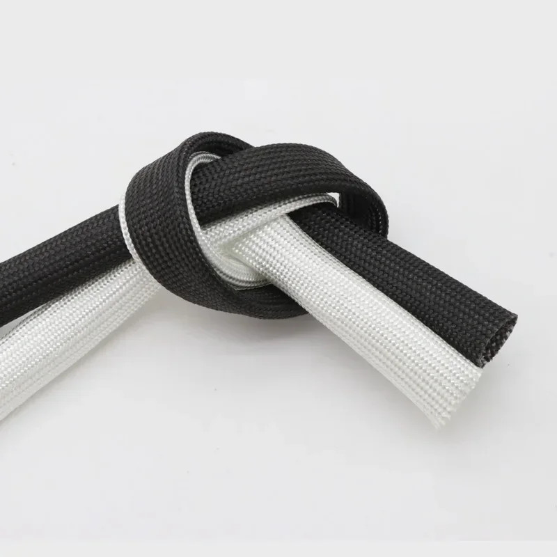 1M-5M Braided Fiberglass Sleeve High Temp Resistant Tube Chemical Glass Fiber