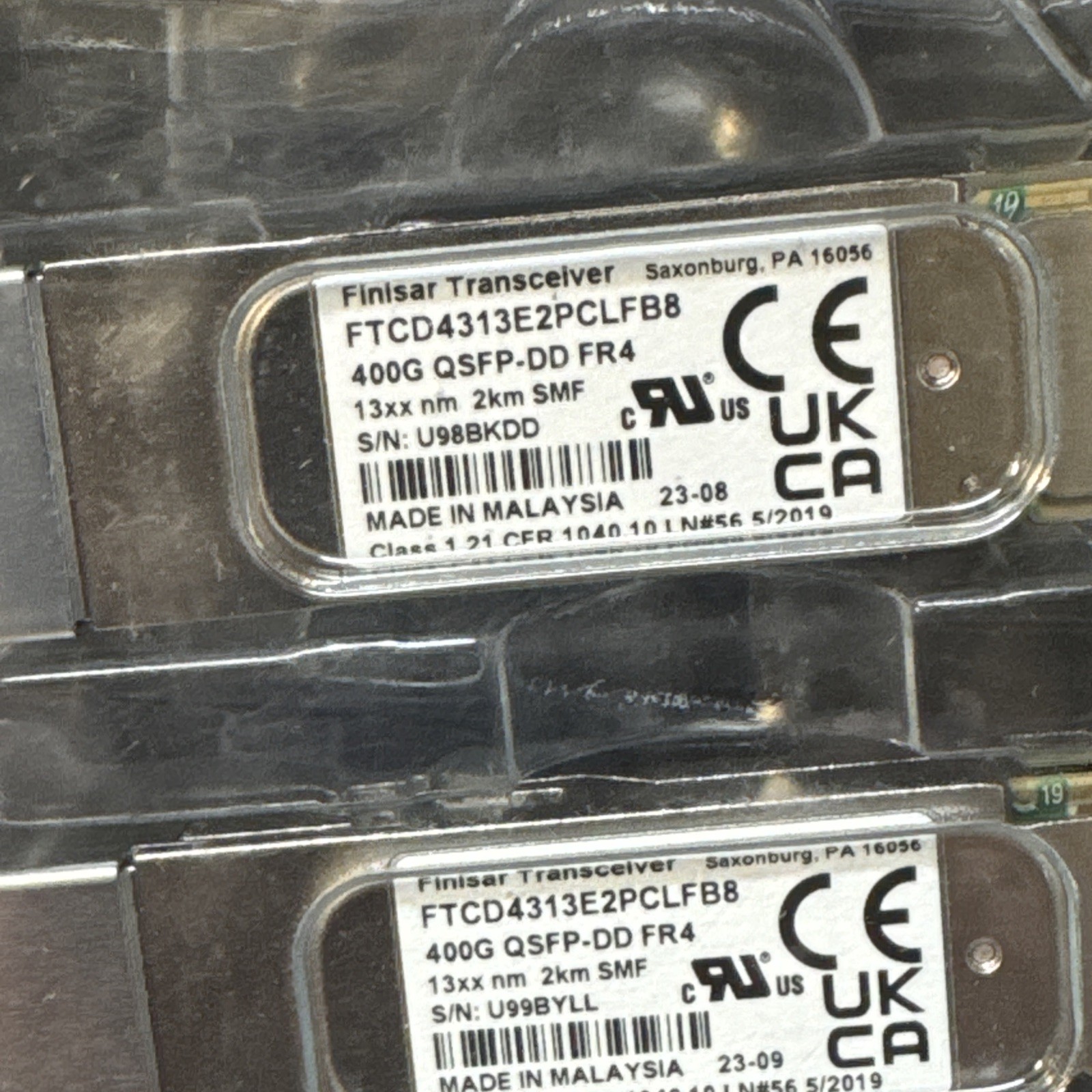 10 X FINISAR FTCD4313E2PCLFB8 Transceiver 400G QSFP-DD FR4 13XX nm 3km SMF 10