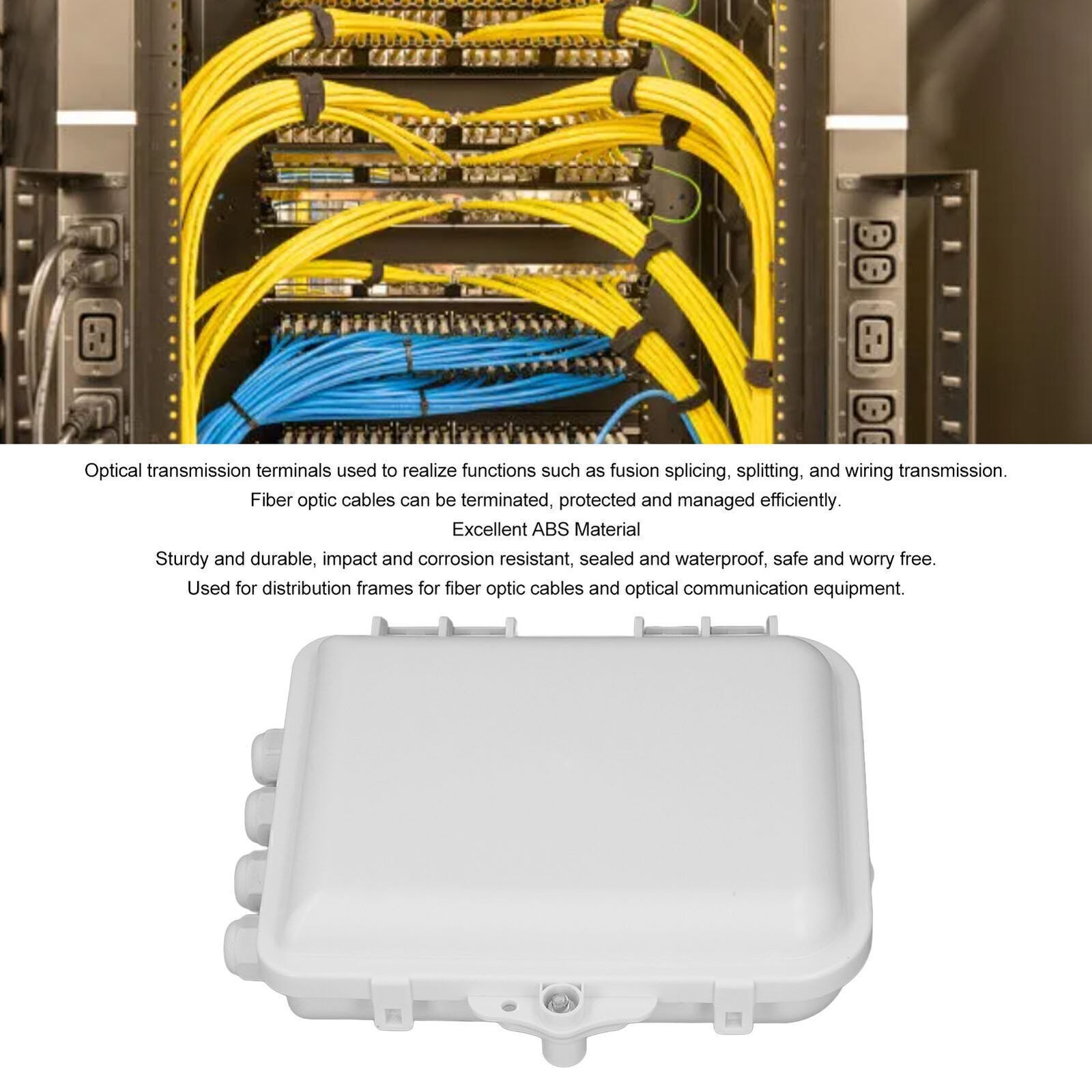 Fiber Distribution Box Waterproof 12 Core Wall Mounted Optical Fiber Termination