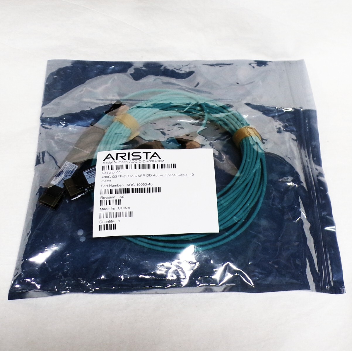 New Sealed ARISTA AOC-D-D-400G-10M Active Optic Fiber Cable AOC-10053-40