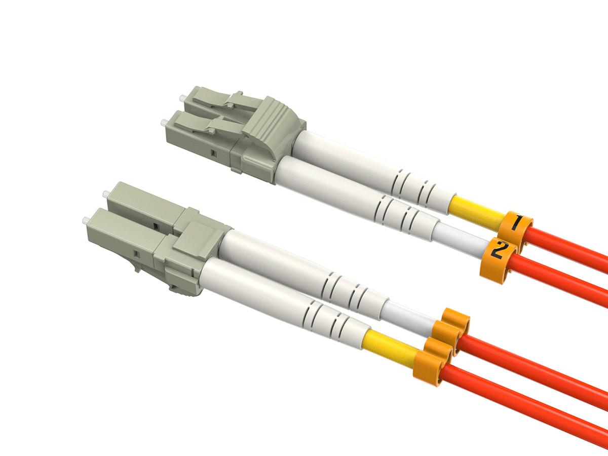 2m OM2 LC to LC UPC Duplex Corning Fiber Optic Cable MultiMode 50/125 OFNR Ra…