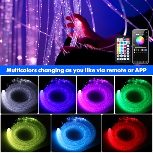50pcs 6.5ft Side Glow Fiber Optic Sensory Light for Autism 50pcs 0.03in