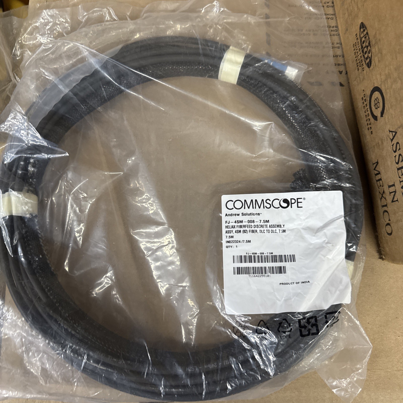 Commscope FJ-4SM-008-7.5M Heliax Fiberfeed Discrete Cable 7.5m (r4)