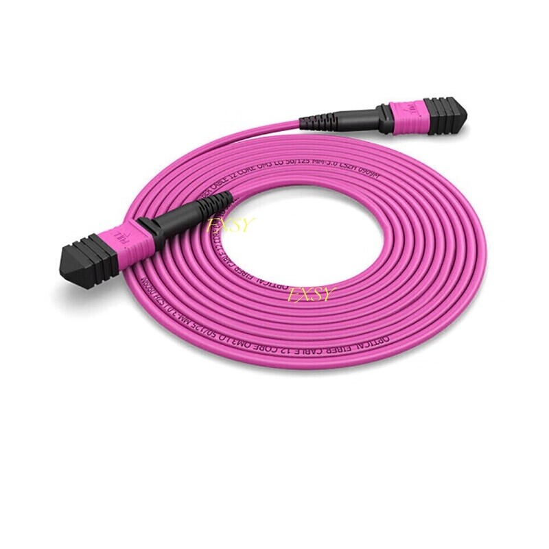 1-40M MPO/Male to MPO/Male OM4 8|12 Core Optic Fiber Patch Cord Jumper Cable lot