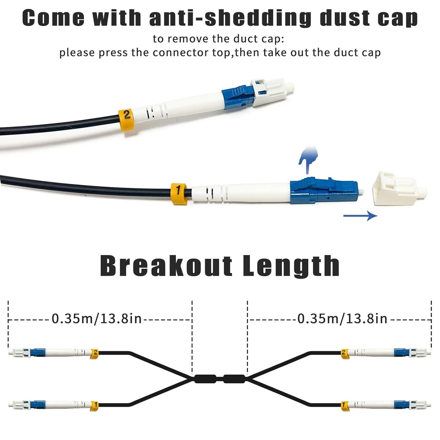 100Ft/30M LC to LC Armored Outdoor Fiber Optic Cable, Single Mode Duplex Fiber P