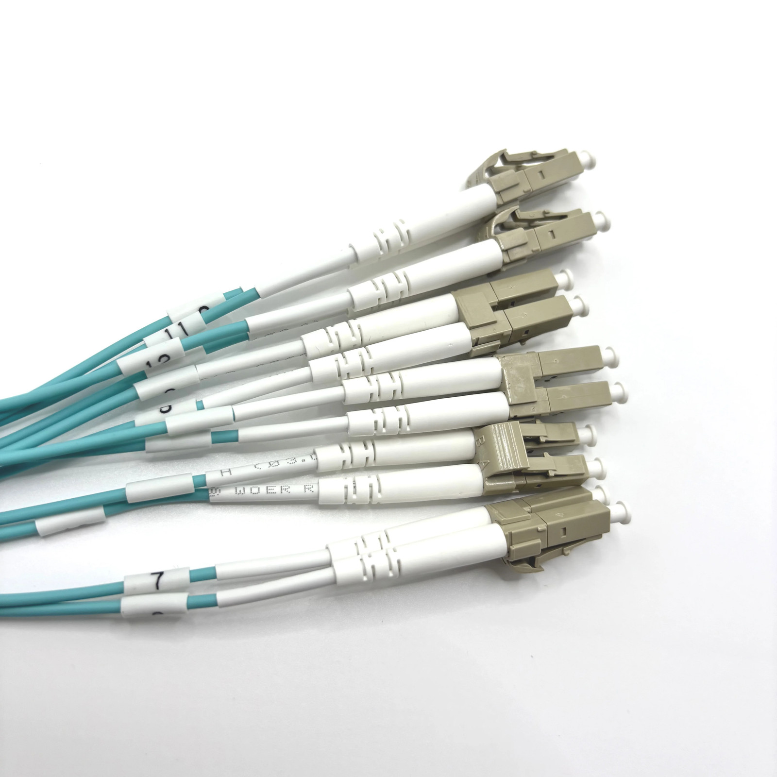 MPO UPC Female to 6 LC UPC Duplex OM3 Fiber Breakout Cable, 12 Fibers, Type B
