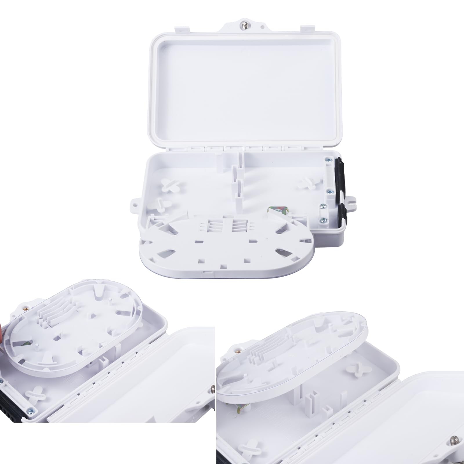 6 Port Fiber Optic Distribution Enclosure FTTH Terminal Box Wall Mount White