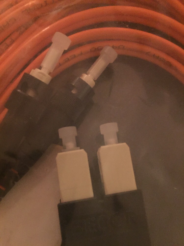 Lot Of 5 Fiber Dup Zip ST/SC 62.5/125 Fiber Patch Cable 20 Feet
