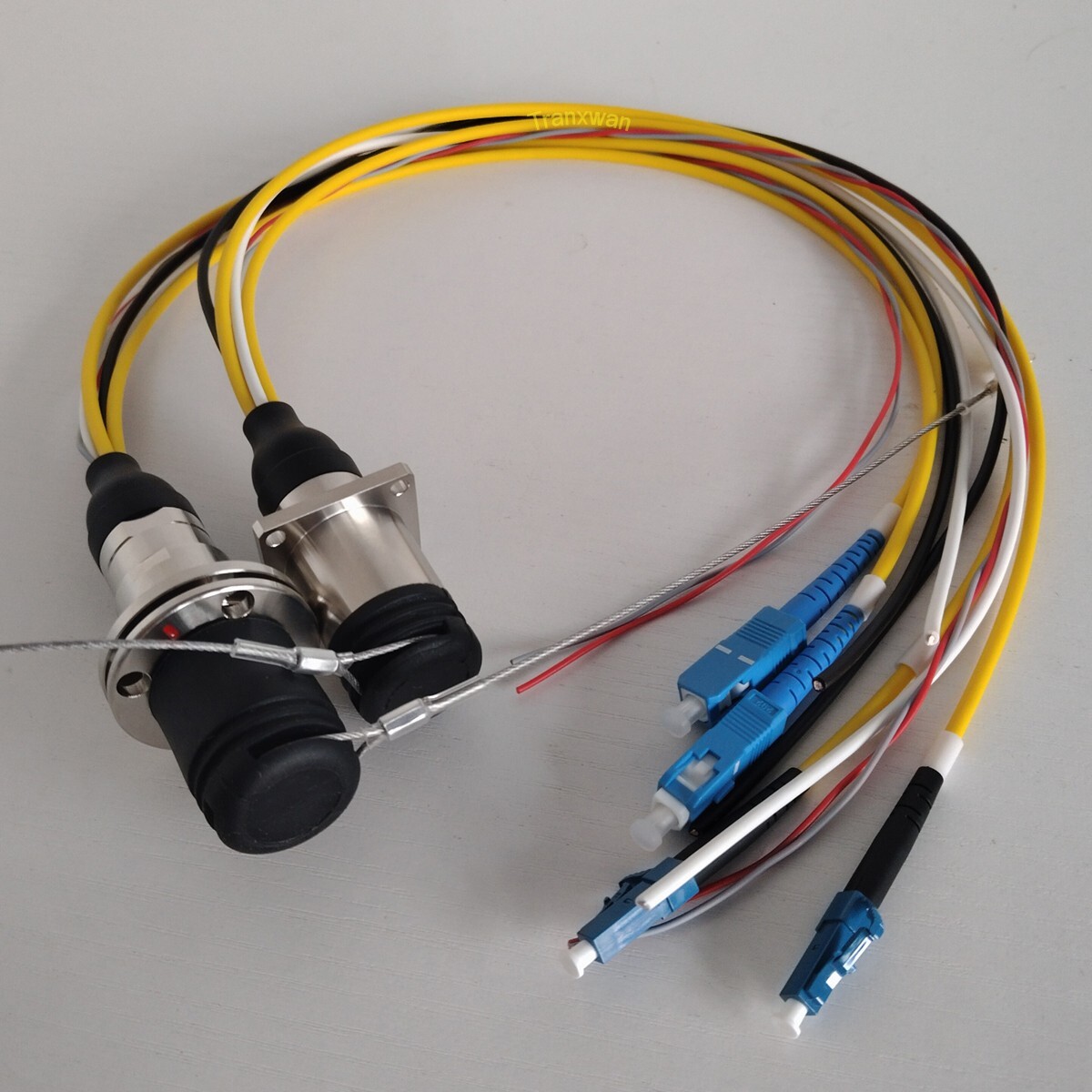 SMPTE311M Hybrid 3K93C Connector EDW with Tails 2 x SM Fibers & 4 x Wires