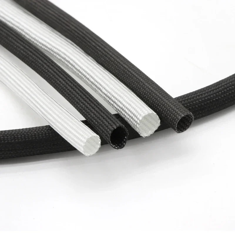 1M-5M Braided Fiberglass Sleeve High Temp Resistant Tube Chemical Glass Fiber