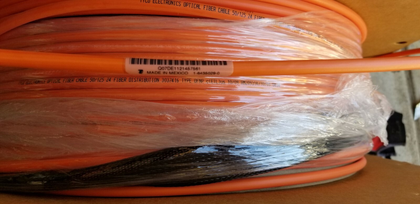 TYCO Fiber Optic Cable 100 ft MPO/MPO 24 Fiber 50/125, 1300nm Fiber Trunk