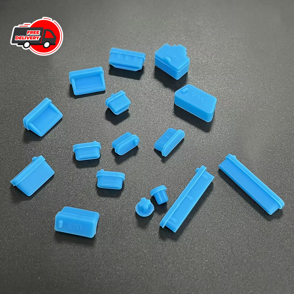 16pcs Universal Laptop Port Plug Silicone Dustproof USB Protector Cover Set