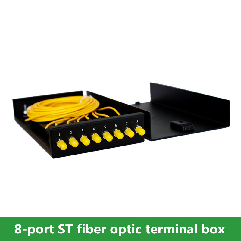 8-port ST fiber optic terminal box thickened 1.0MM including flange + pigtail