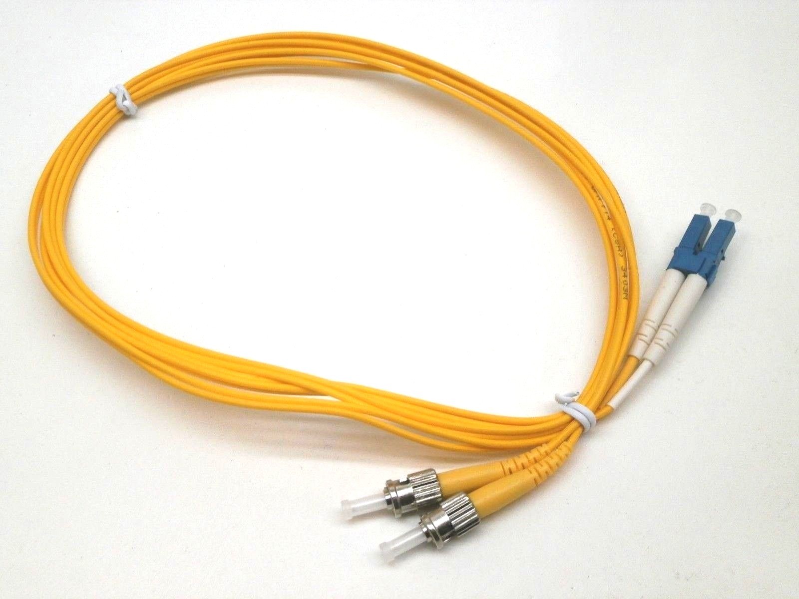 (3-Pack) 6ft ST to LC Multimode Duplex Fiber Optic Patch Wire Cord Cable 9/125um