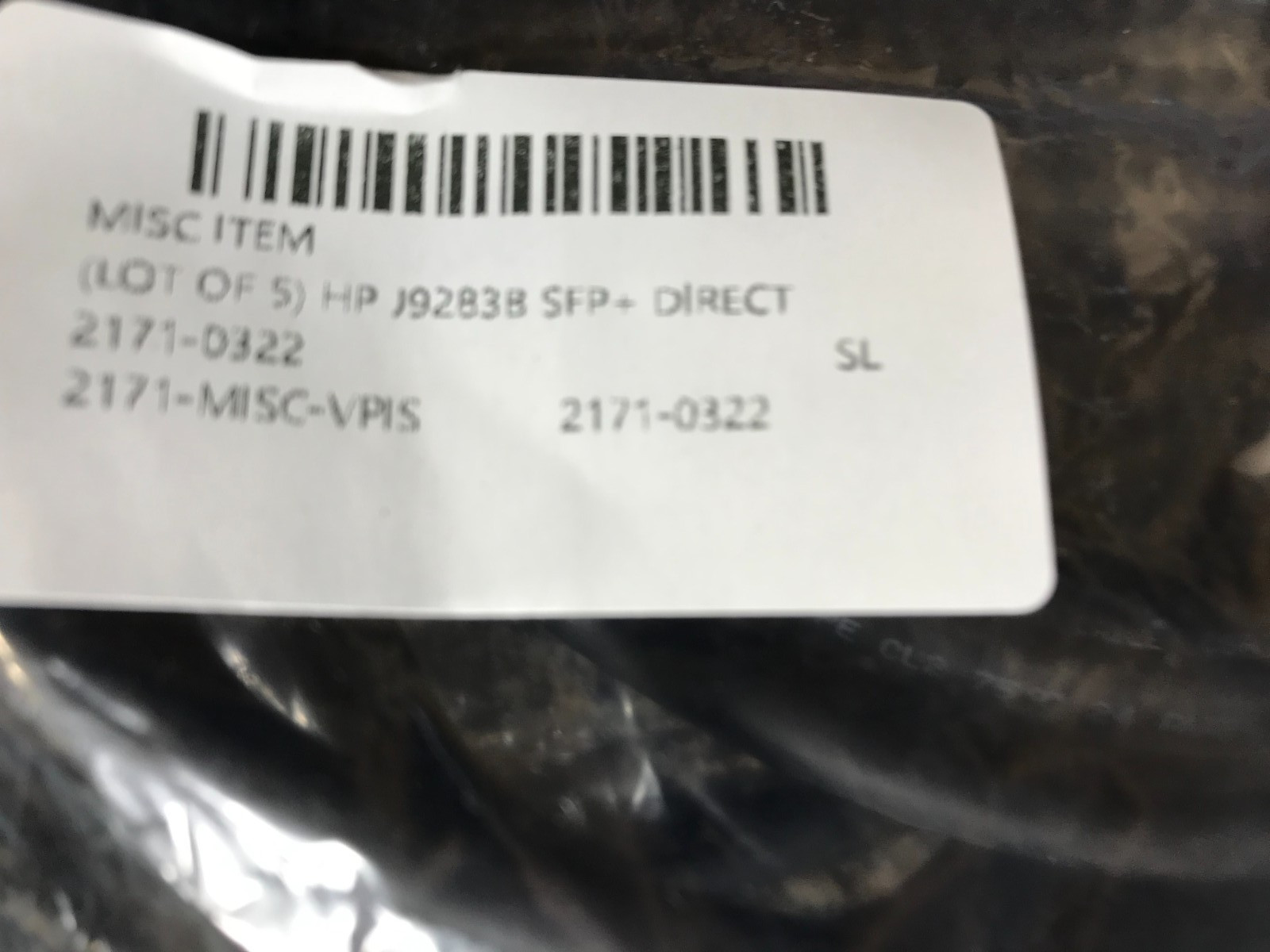 LOT OF 5) J9283B HP X240 10G SFP + to SFP + Direct attach Copper Cable J9283B **