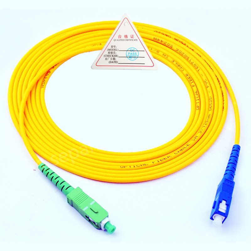 1m 2m 3m SC APC to SC UPC Simplex Single Mode Fiber Optical Patch Cord Cable lot