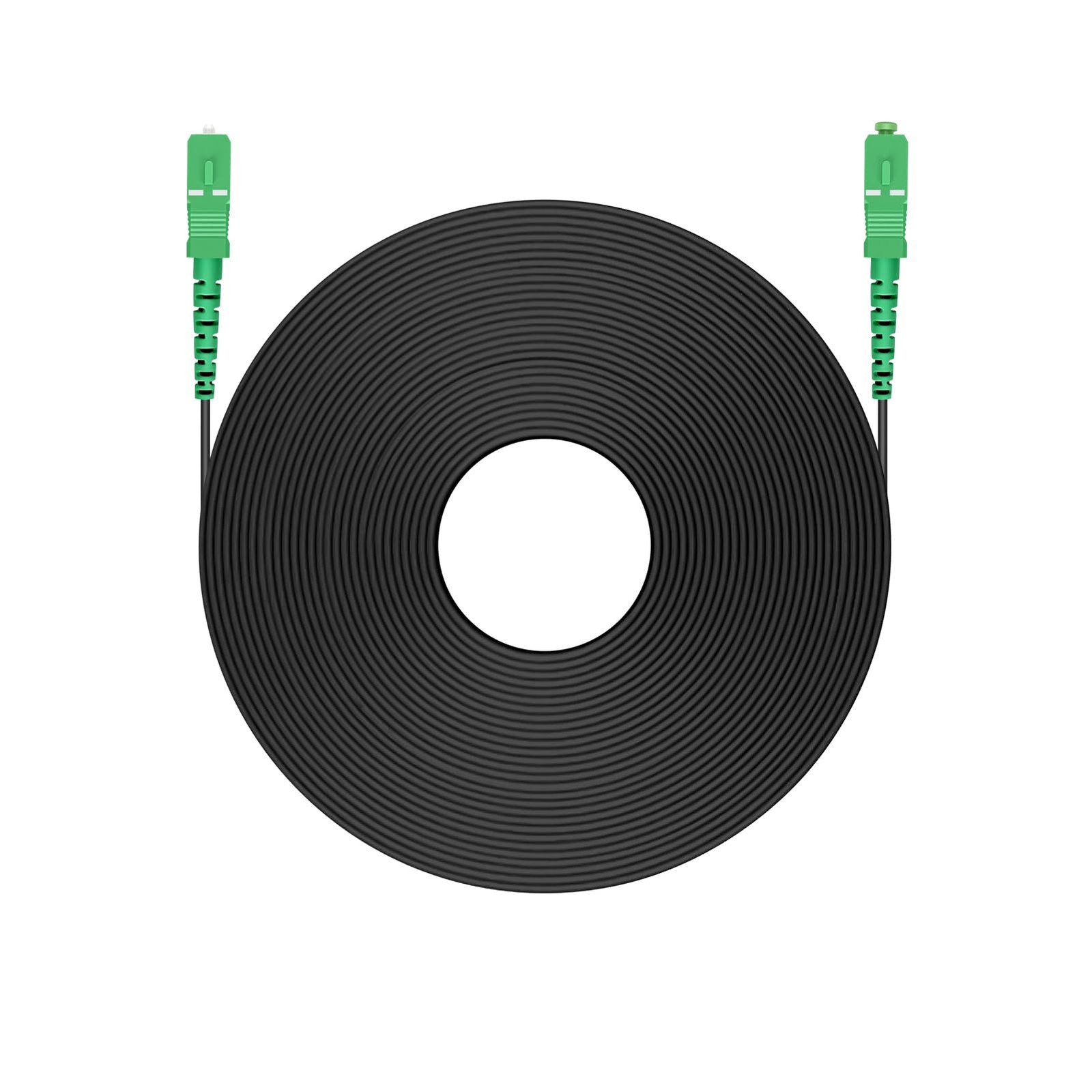 Armored SC/APC Fiber Patch Cable 15m/49ft Single Mode Simplex 9/125um Black
