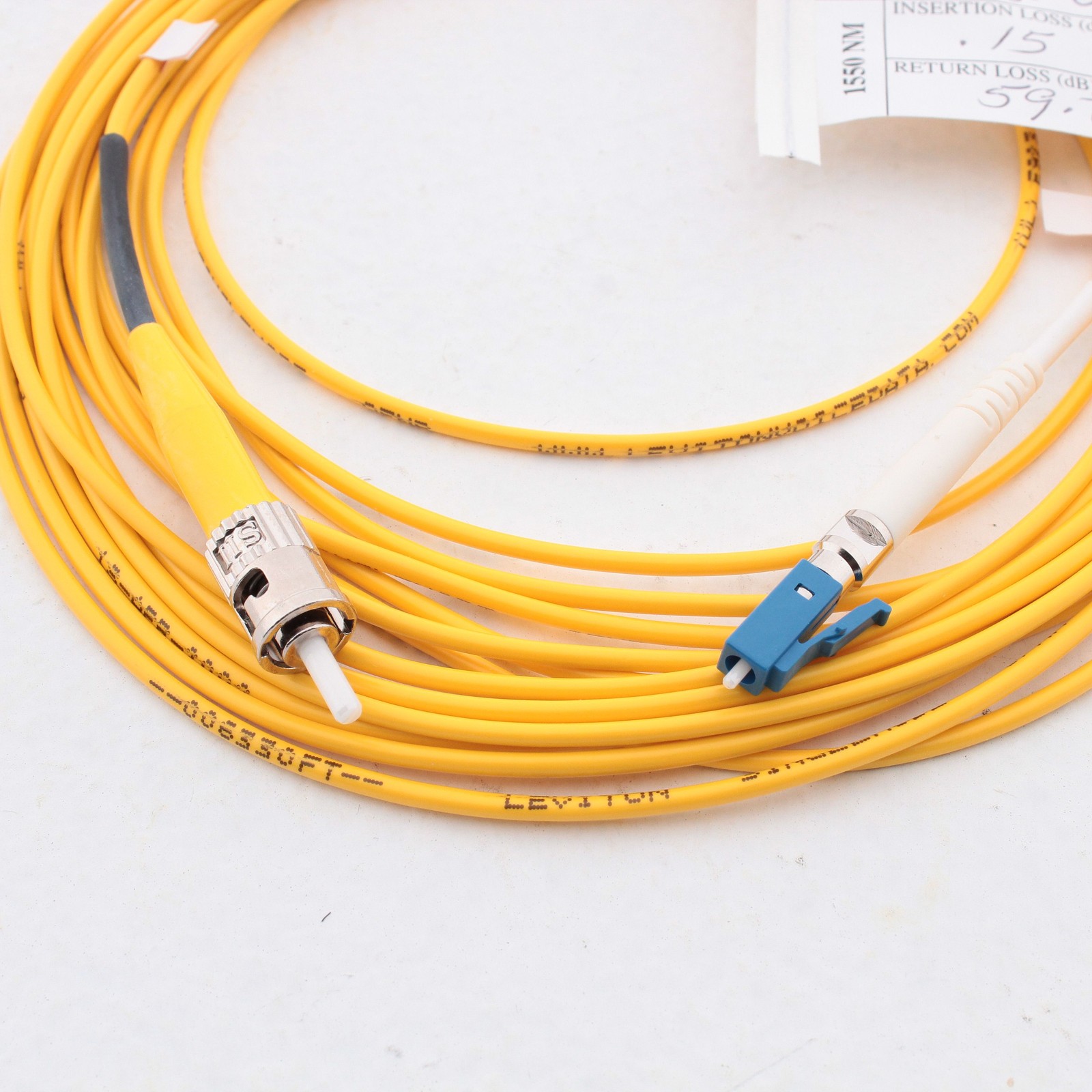 Leviton SPSTL-S05 5-Meter Yellow Fiber Optic Singlemode Simplex Patch Cord ST LC