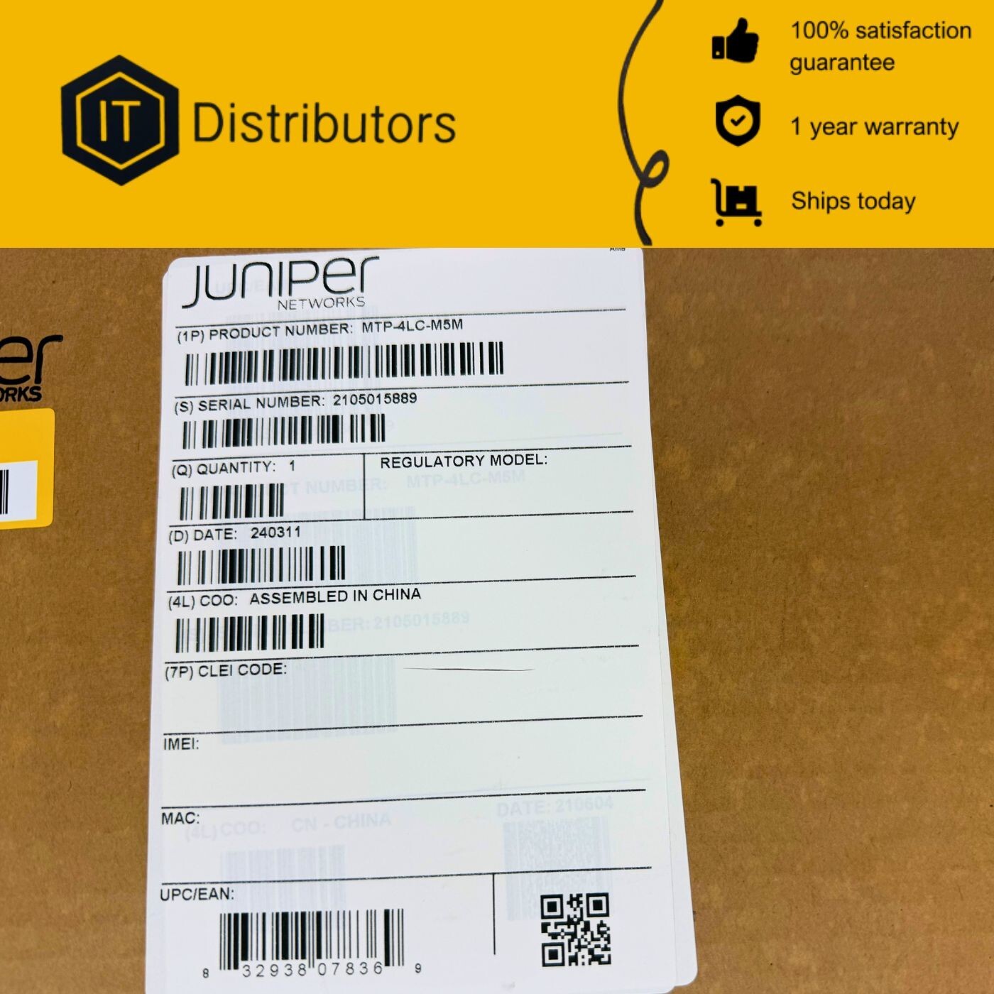 Juniper / MTP-4LC-M5M / New / 1 Year Warranty / Ships Today