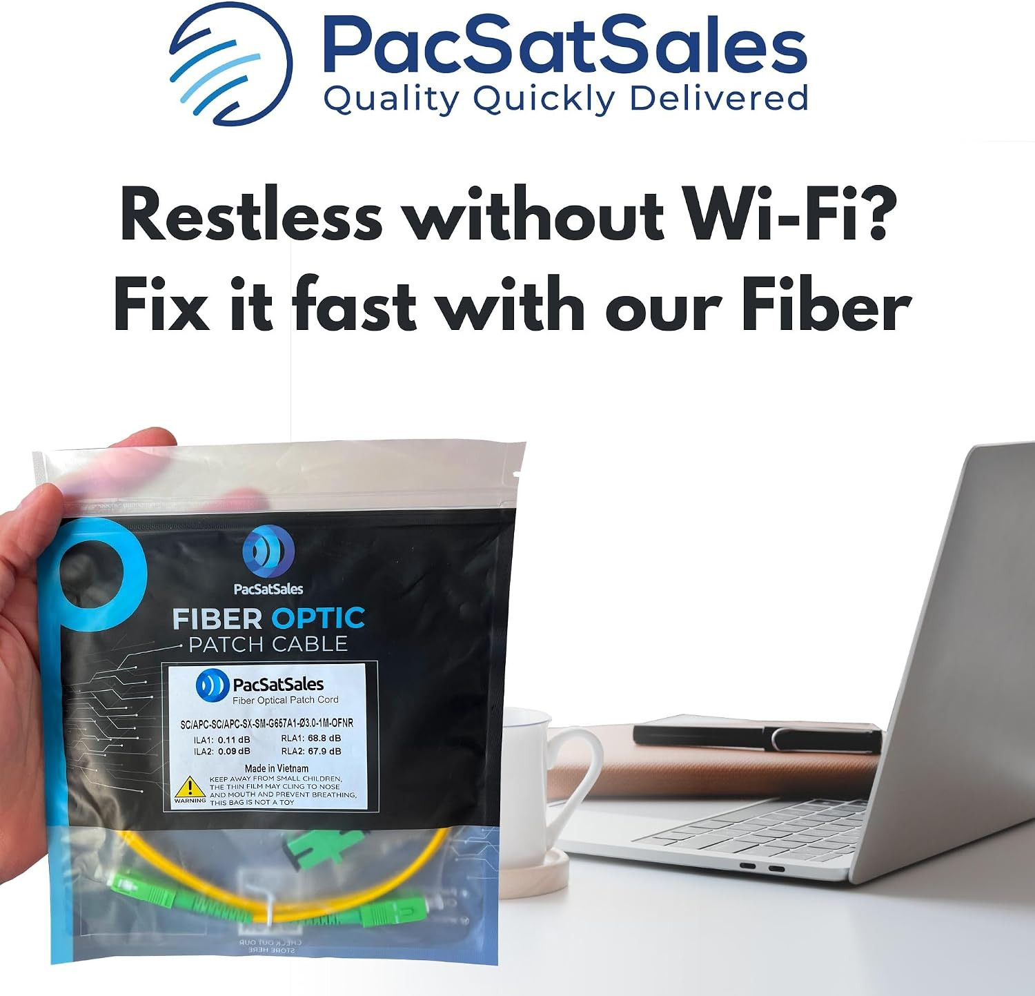 SC/APC Fiber Optic Internet Cable 50Ft – 15M SCAPC Simplex Single Mode Cable & C