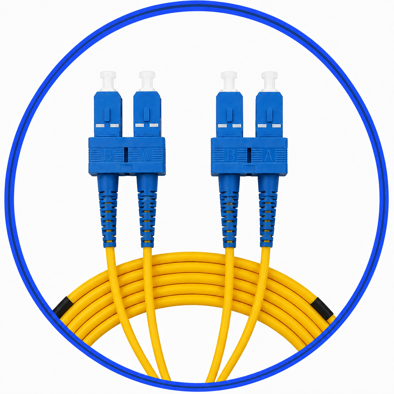 SC/UPC to SC/UPC Duplex Fiber Patch Cable – 2M (6ft) – Single Mode