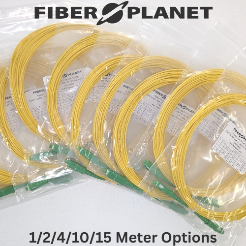 (10 Pack) SC to SC APC Simplex OS2 Single-Mode Fiber Optic Patch Cable – Jumper
